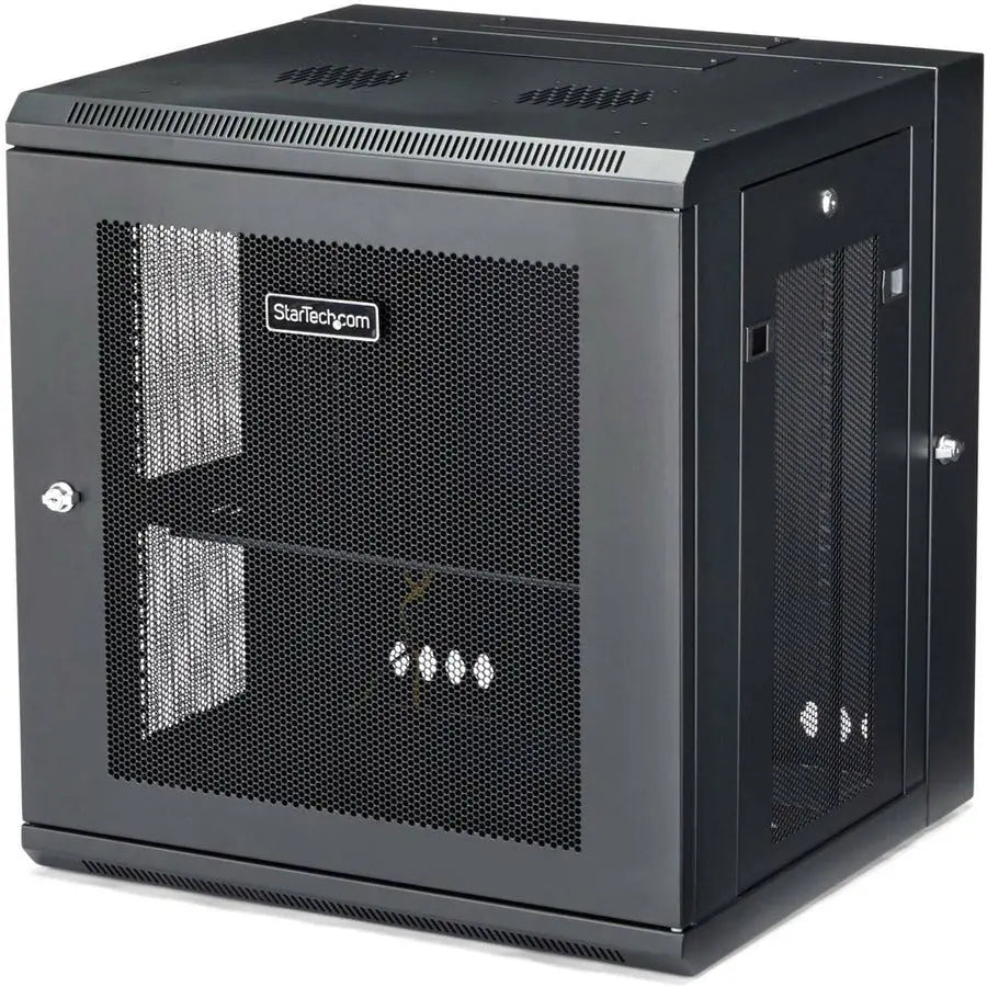StarTech.com RK12WALHM 12U Wall-Mount Server Rack Cabinet with Hinged Enclosure and Adjustable Depth
