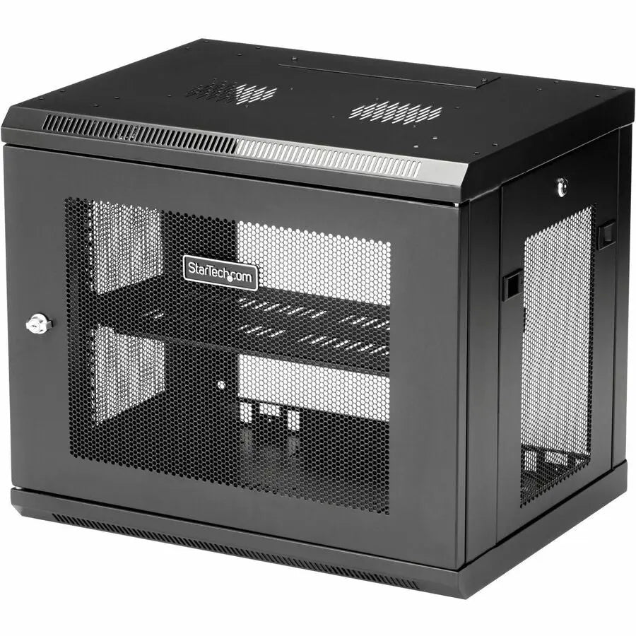 StarTech.com RK9WALM 9U Wall-Mount Server Rack Cabinet – 15 in. Depth, Lockable Steel Enclosure with 1U Shelf and Cooling Features