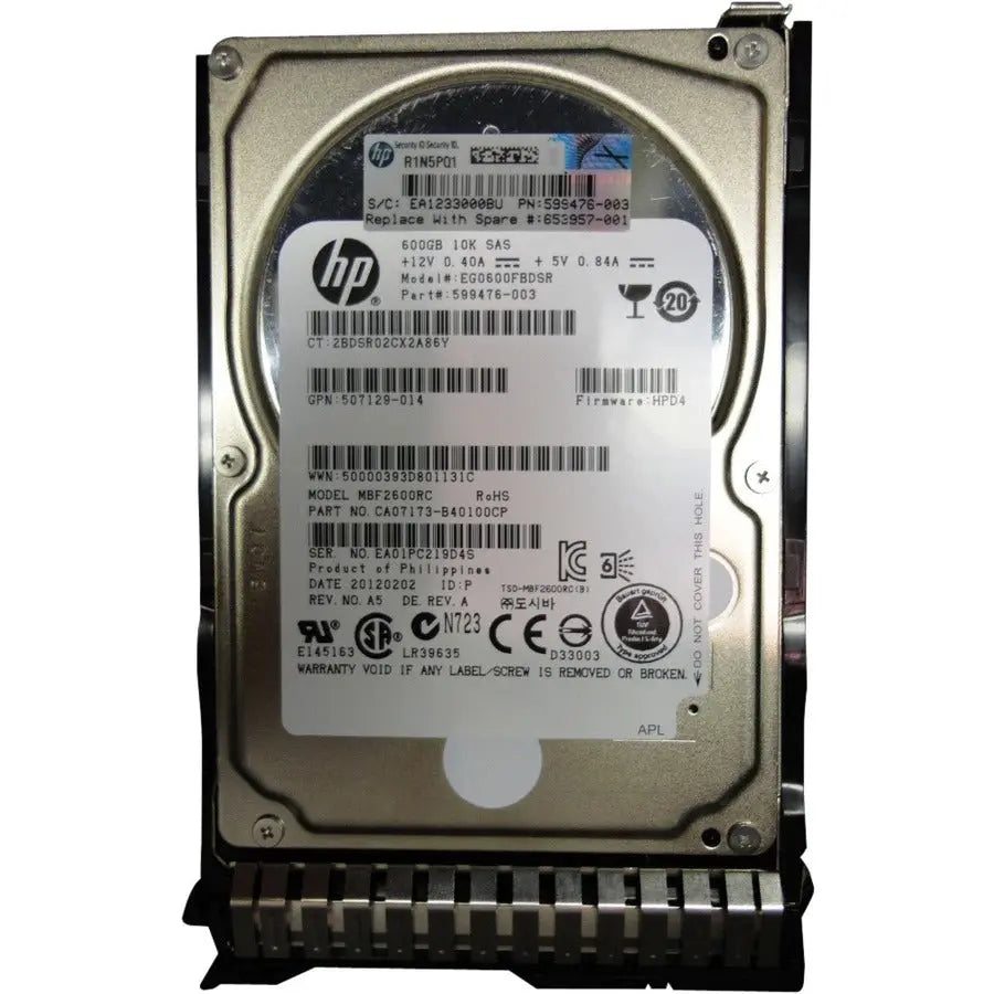 HPE Sourcing 600GB 6G SAS 10K RPM SFF (2.5-inch) Dual Port Enterprise Hard Drive with 3-Year Warranty