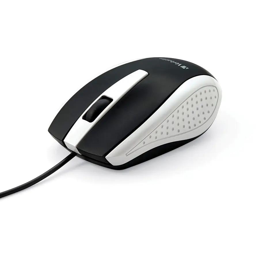 Verbatim Corded Optical Mouse - White, High-Resolution Tracking, Smooth Scroll Wheel by Verbatim America, LLC