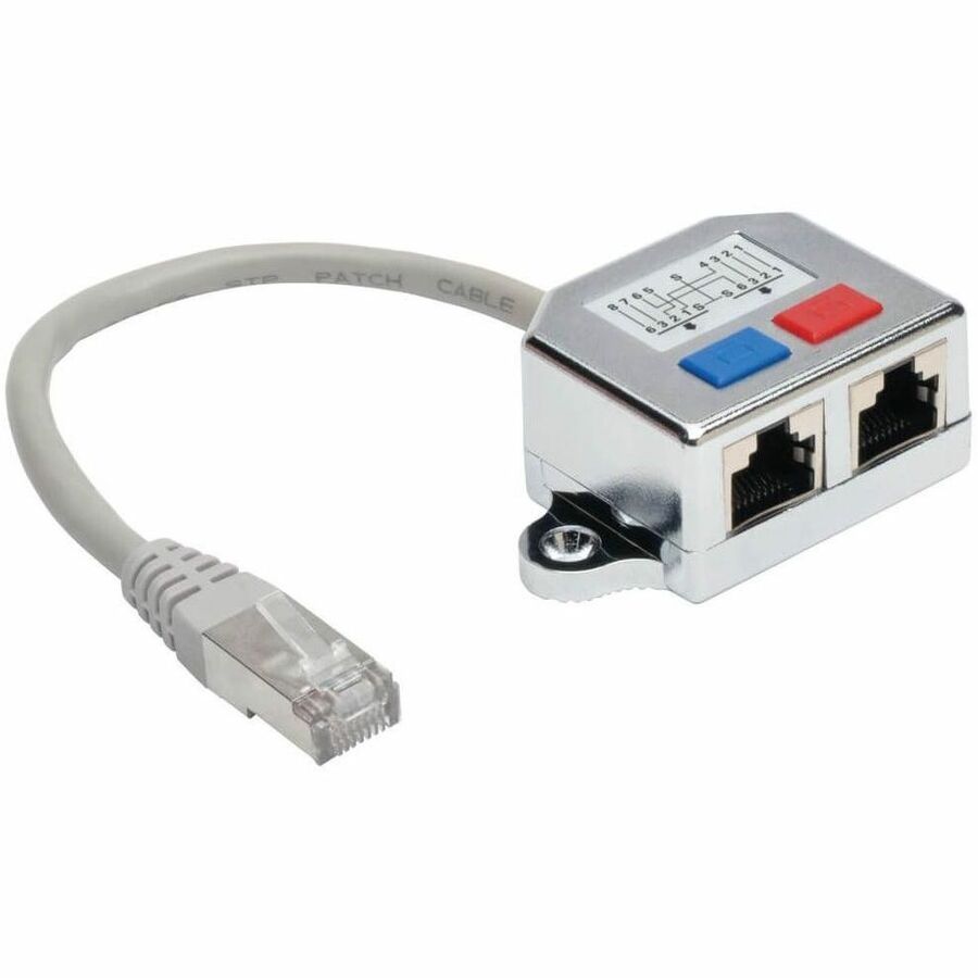 Tripp Lite N035-001 2-to-1 RJ45 Splitter Adapter Cable, 10/100 Ethernet Cat5/Cat5e, M/2xF