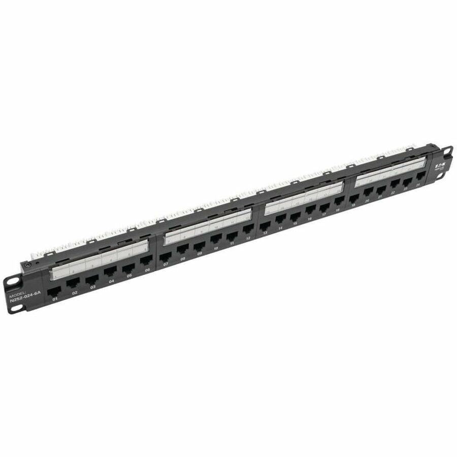 Eaton Corporation Tripp Lite N252-024-6A 24-Port Rack-Mount Cat6a Patch Panel with Cable Management