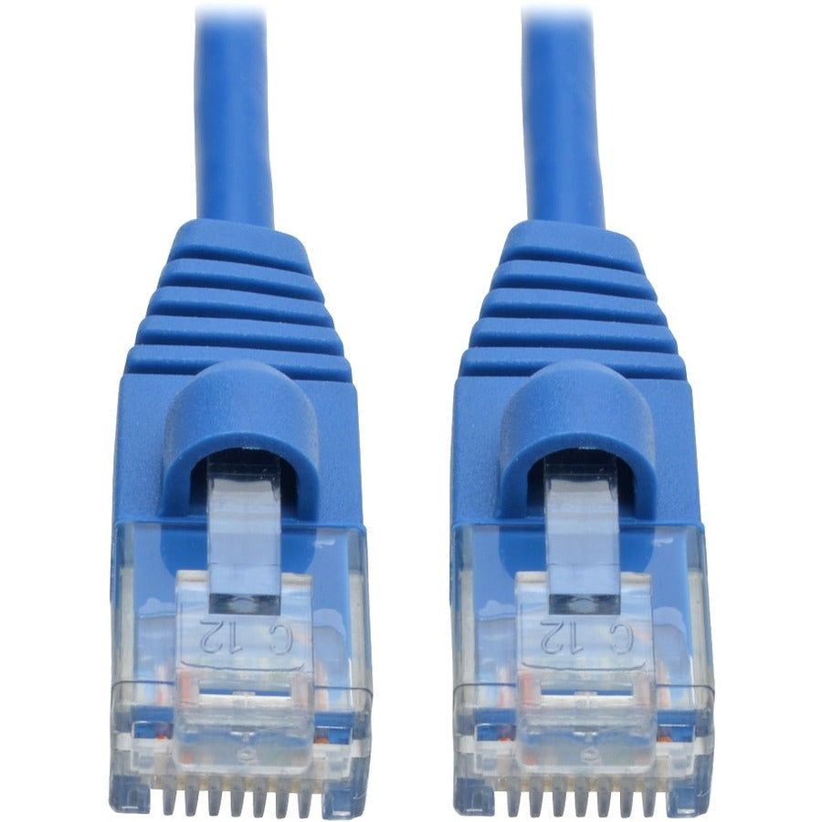 Eaton Tripp Lite Series Cat6a 10G Snagless Molded Slim UTP Ethernet Cable (RJ45 M/M) - 1 ft, Blue