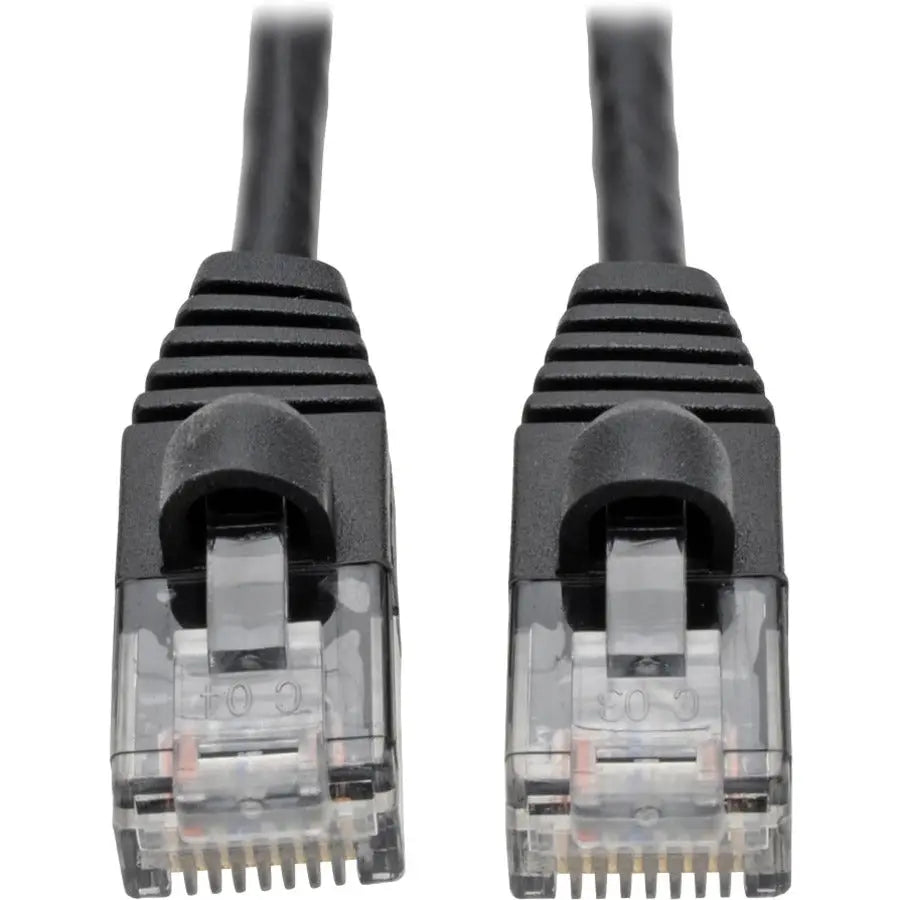 Eaton Tripp Lite Series Cat6a 10G Snagless Molded Slim UTP Ethernet Cable (N261-S02-BK), 2 ft, Black