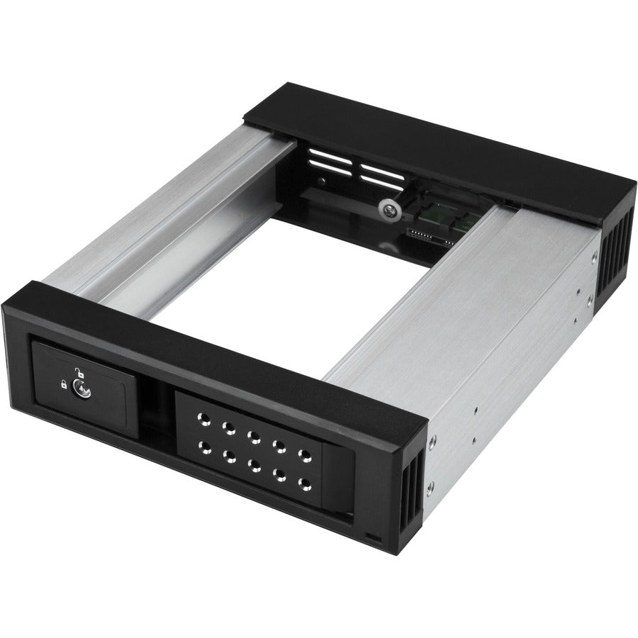 StarTech.com 5.25 to 3.5 Inch Hard Drive Hot Swap Bay - Trayless Aluminum Drive Bay for SATA and SAS Drives