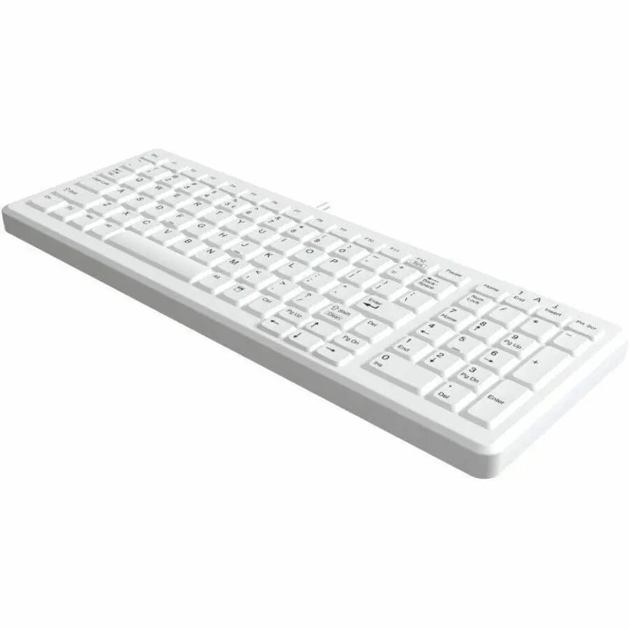 TG3 Electronics CK103S Sealed Washable Keyboard - Compact White Silicone Rubber USB Keyboard with IP68 Protection