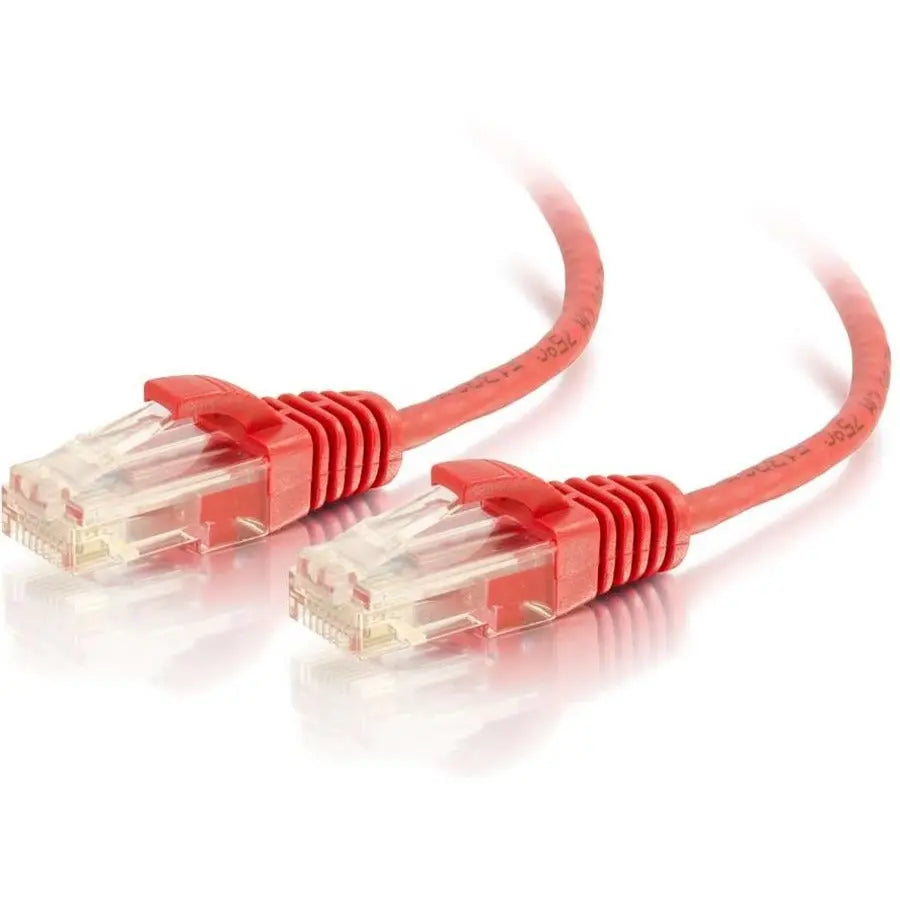 C2G Legrand 01167 5ft Cat6 Slim Snagless UTP Ethernet Cable - Red for High-Density Data Centers