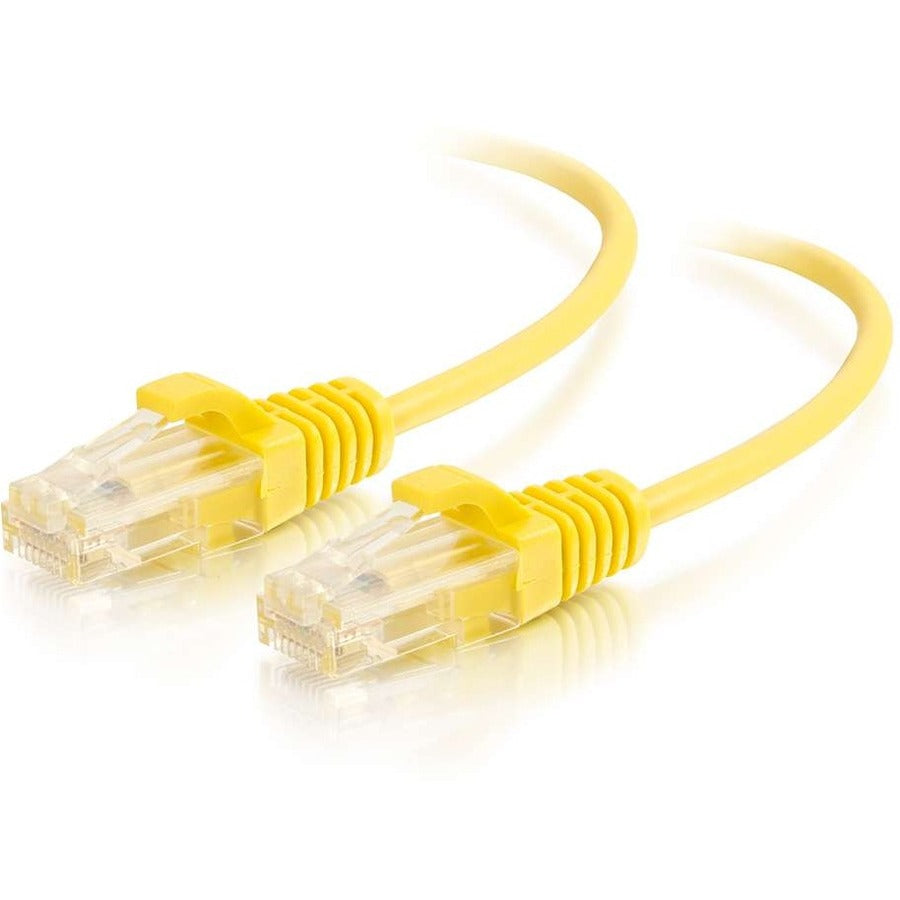 C2G 01170 Cat6 Slim Snagless Unshielded UTP Ethernet Patch Cable, 1 ft, Yellow