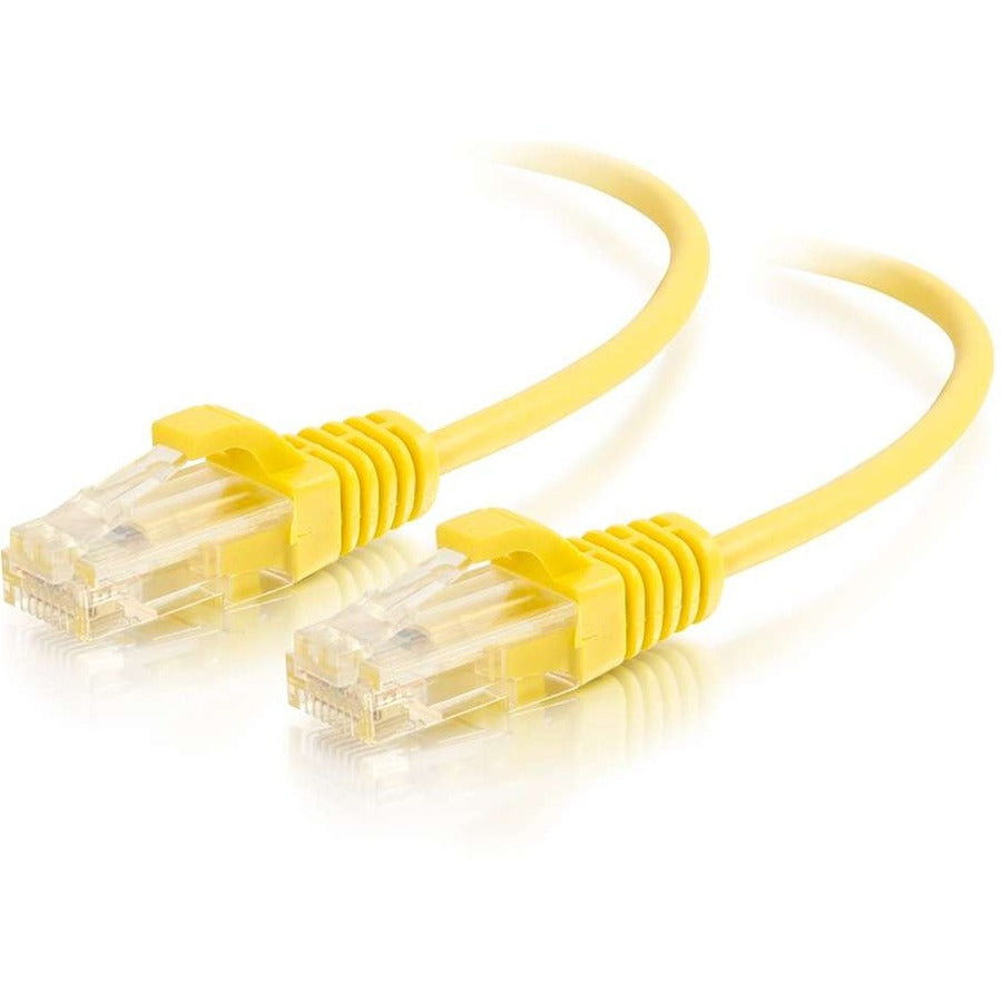 C2G 01171 2 ft Cat6 Slim Snagless Unshielded UTP Ethernet Cable, Yellow