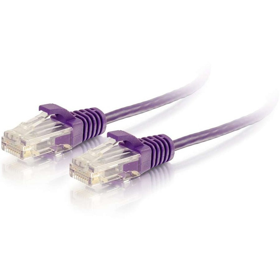 C2G 7ft Cat6 Snagless Unshielded (UTP) Slim Ethernet Cable - Purple