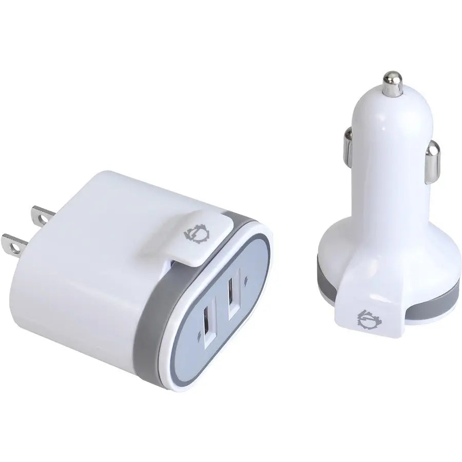 SIIG AC-PW1A22-S1 Fast Charging USB Wall and Car Charger Bundle Pack - White