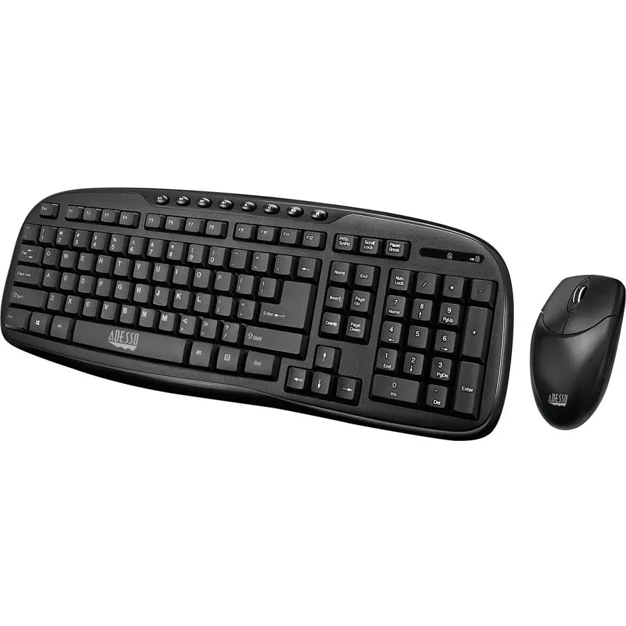 Adesso WKB-1330CB Wireless Desktop Keyboard and Mouse Combo with 2.4 GHz Connectivity