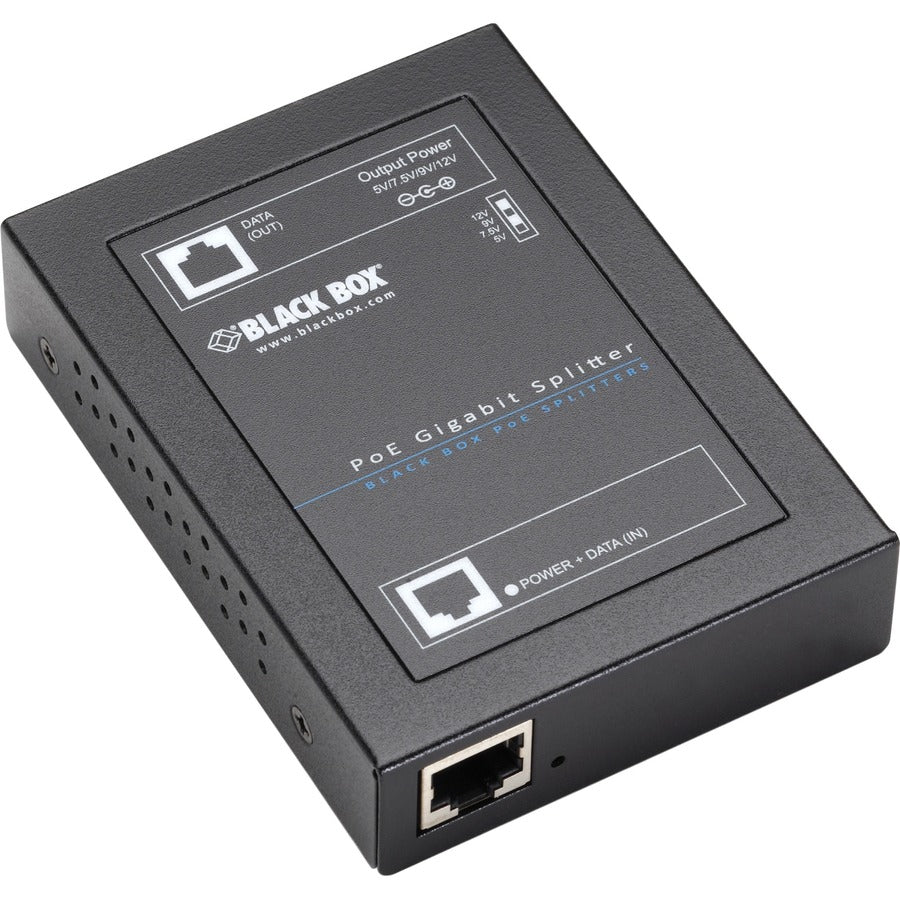 Black Box PoE+ Gigabit Splitter - 5-12 VDC, 6 Amp for Powering Non-PoE Devices