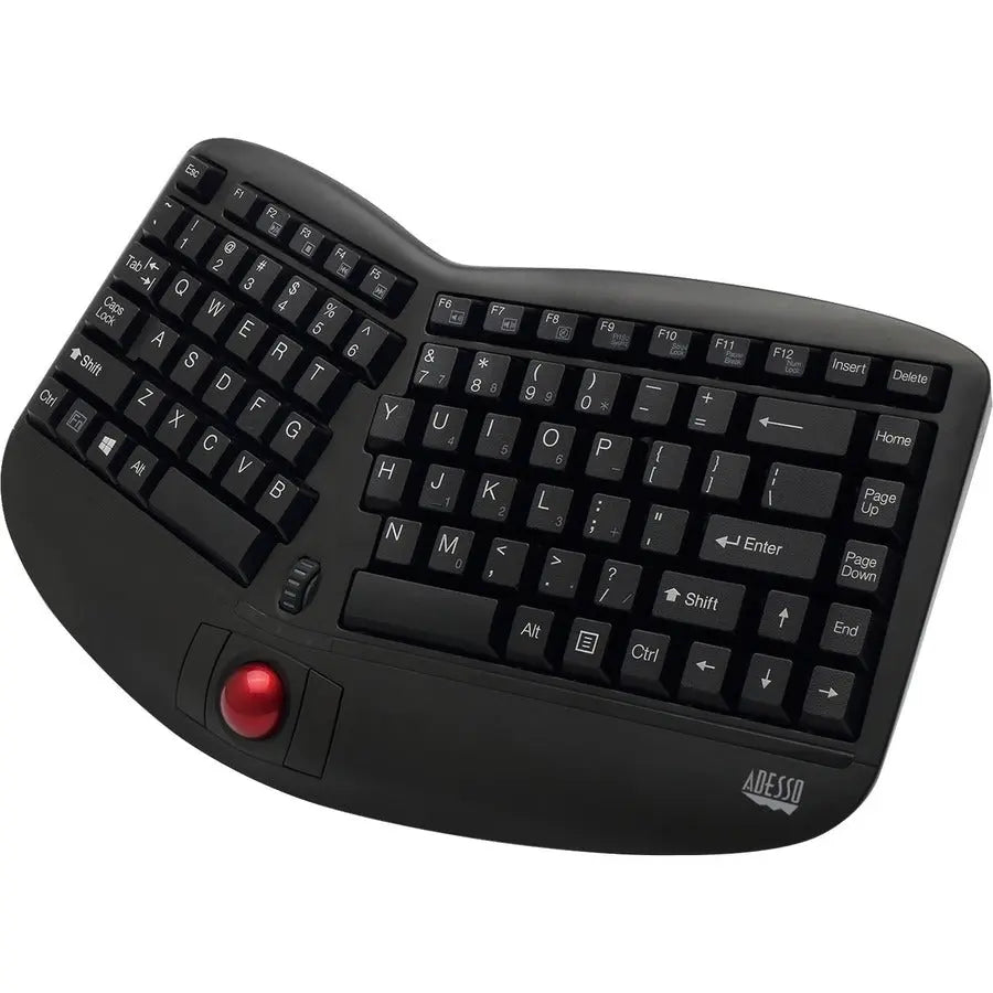 Adesso Tru-Form Media 3150 Wireless Ergonomic Trackball Keyboard with 2.4 GHz RF Technology