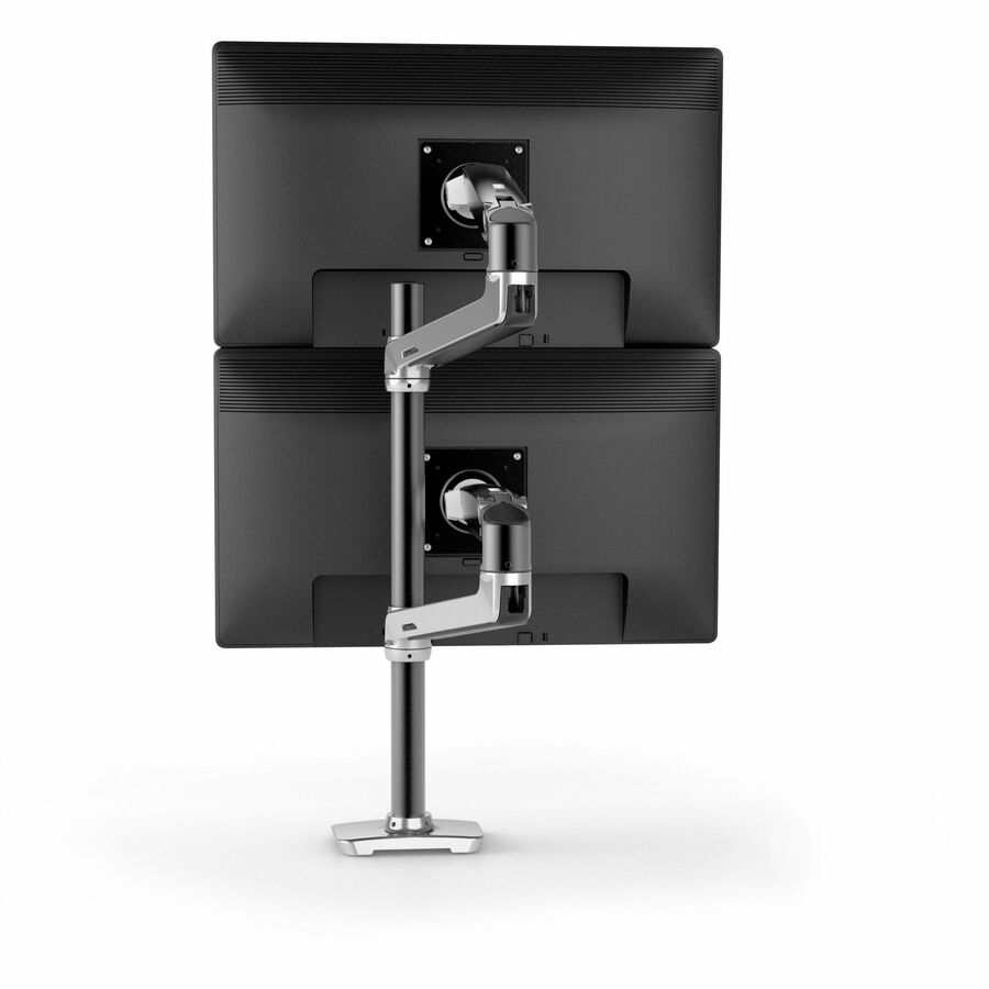 Ergotron LX Dual Stacking Arm, Tall Pole – Polished Aluminum Multi-Monitor Mount for Flexible Workspace