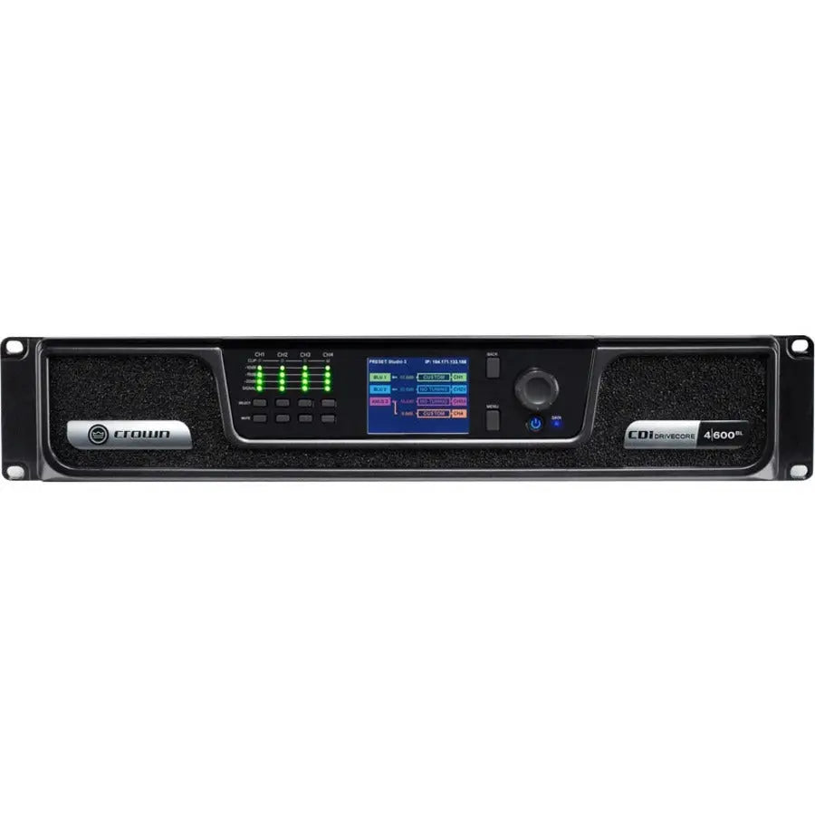 Harman Crown CDi DriveCore 4|600BL Amplifier – 4 Channels, 2400W RMS Power, Network Control & BLU Link