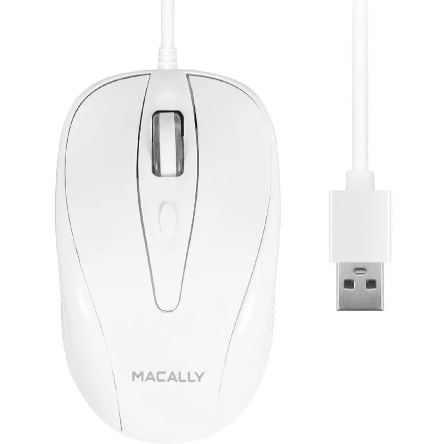 Macally TURBO 3-Button Optical USB Wired Mouse for Mac and PC