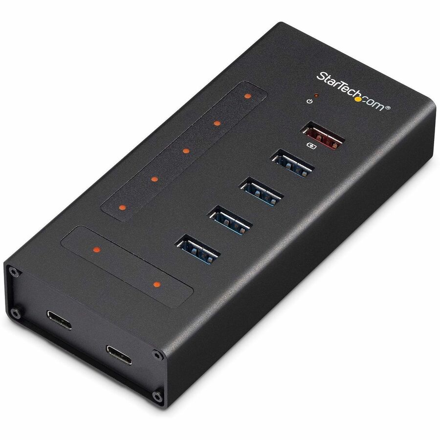 StarTech.com 7-Port USB-C Hub with Mountable Metal Design - USB 3.2 Gen 1, 5Gbps, 2 USB-C & 5 USB-A Ports, Fast Charging, External Power Supply