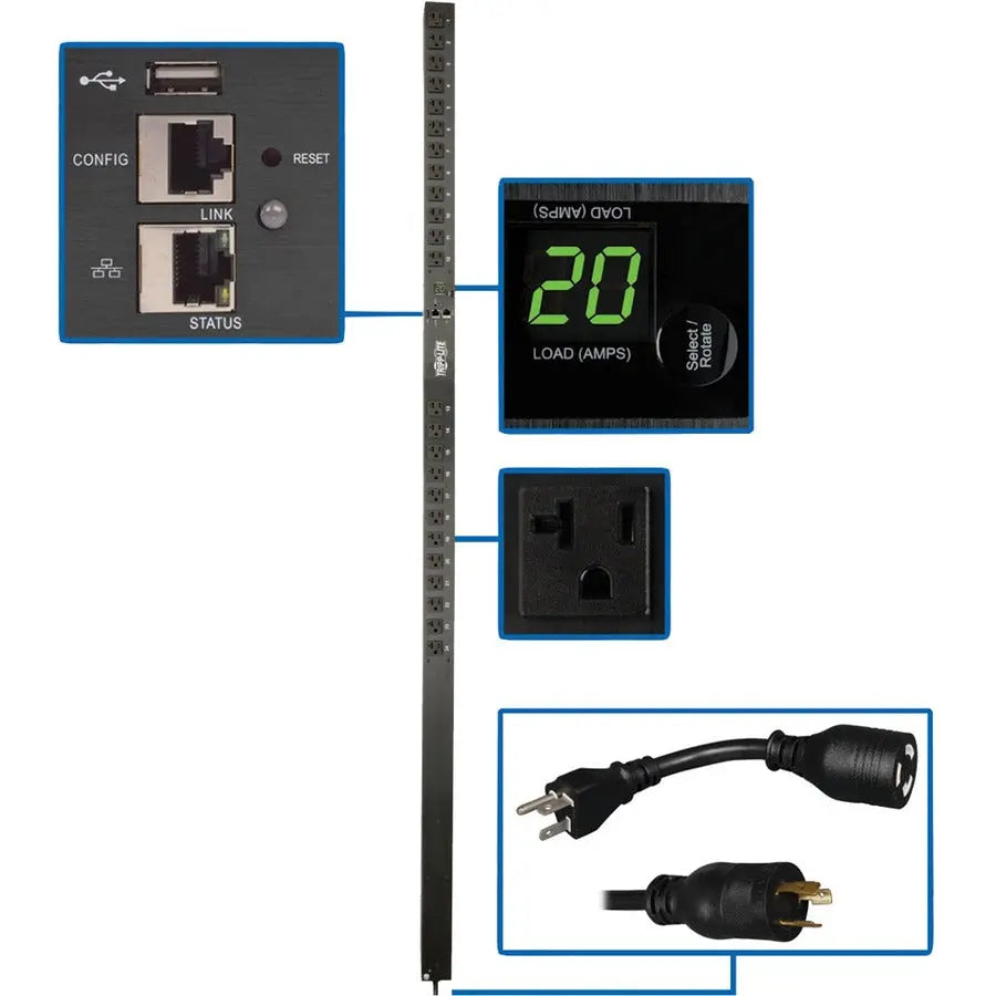 Eaton PDUMNV20LX 1.9kW Single-Phase Monitored PDU for Rack-Mount Applications