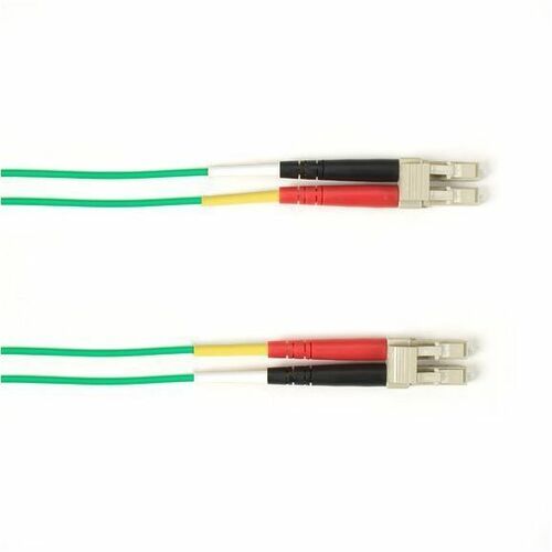 Black Box FOCMP10-003M-LCLC-GN OM3 Multimode Duplex Fiber Optic Plenum Patch Cable, LC to LC, Green