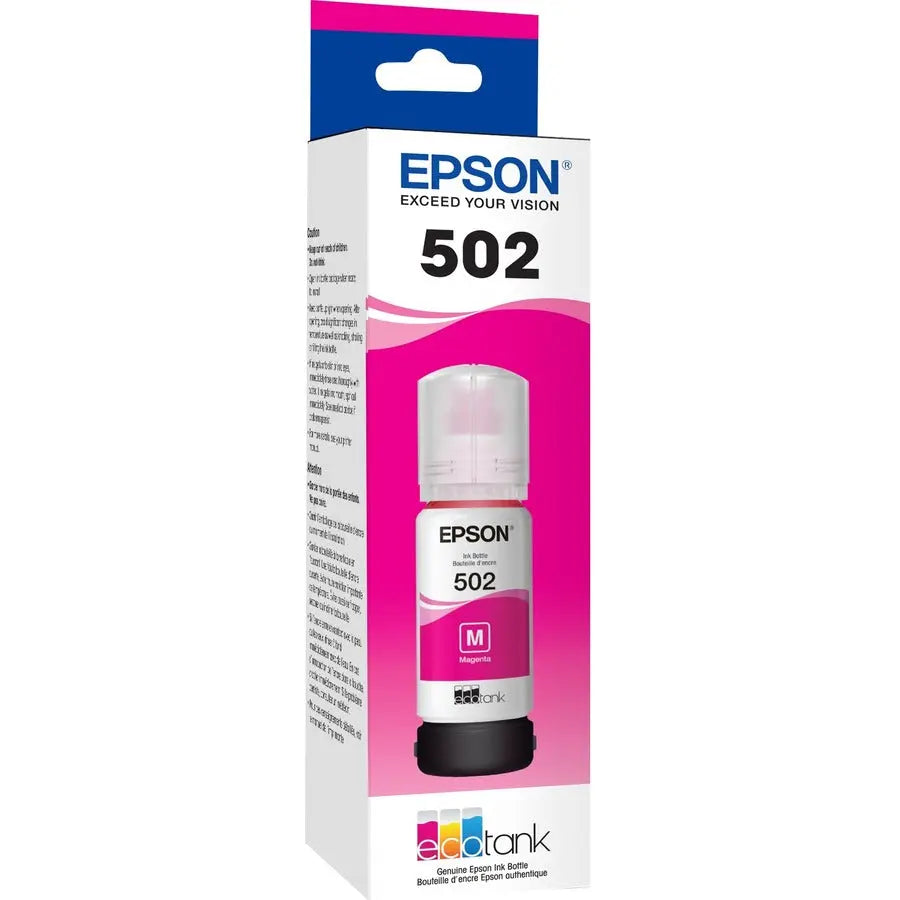 Epson T502 Magenta Ink Bottle for EcoTank Printers – Genuine Replacement Cartridge