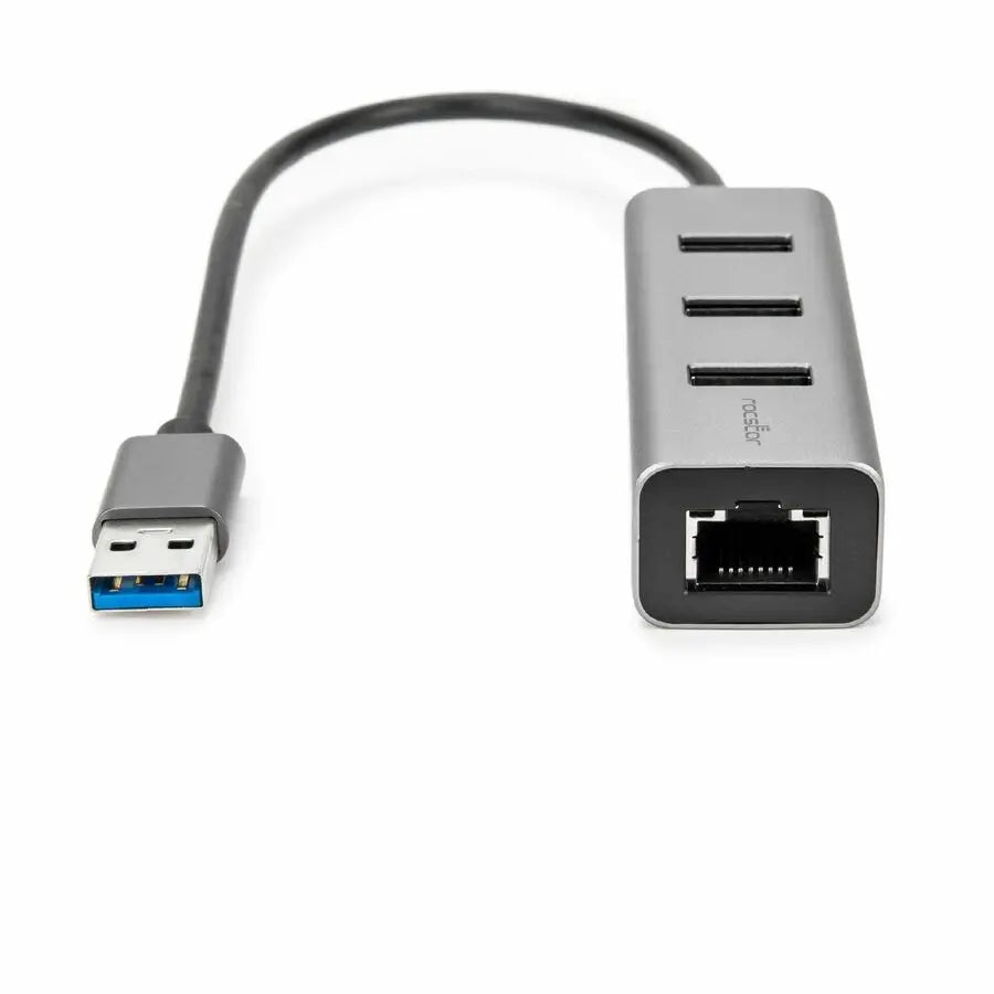 Rocstor Premium 3-Port Portable USB 3.0 Hub with Gigabit Ethernet for Mac and PC