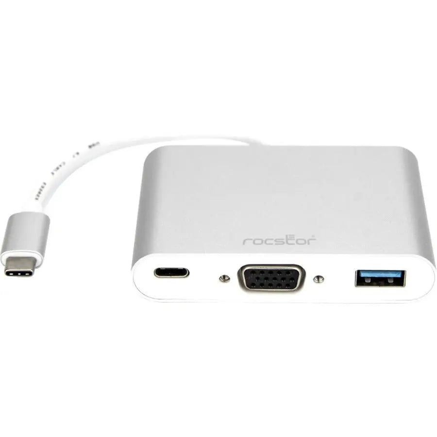 Rocstor Y10A175-S1 Multiport USB-C Adapter with VGA, USB 3.0, and USB-C Output