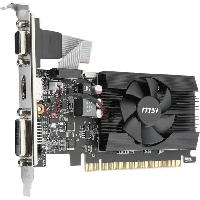 MSI GeForce GT 710 2GD3 LP Graphics Card – Low Profile, 2GB DDR3, HDMI, DVI-D
