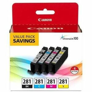 Canon CLI-281 Inkjet Ink Cartridge Value Pack – Black, Cyan, Magenta & Yellow for PIXMA Printers
