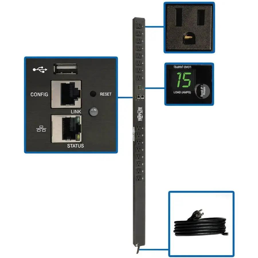 Eaton PDUMNV15LX 1.4kW Single-Phase Monitored PDU with LX Platform Interface and 16 Outlets by Eaton Corporation