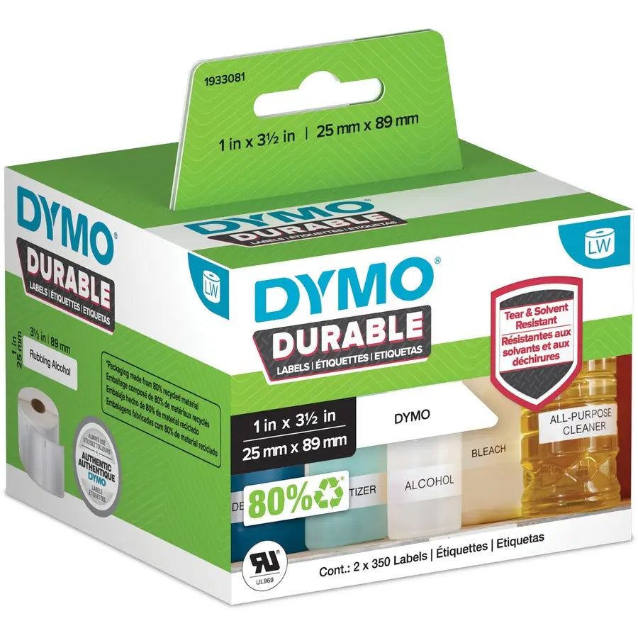 Dymo LabelWriter ID Label - White Polypropylene Labels with Industrial-Strength Adhesive