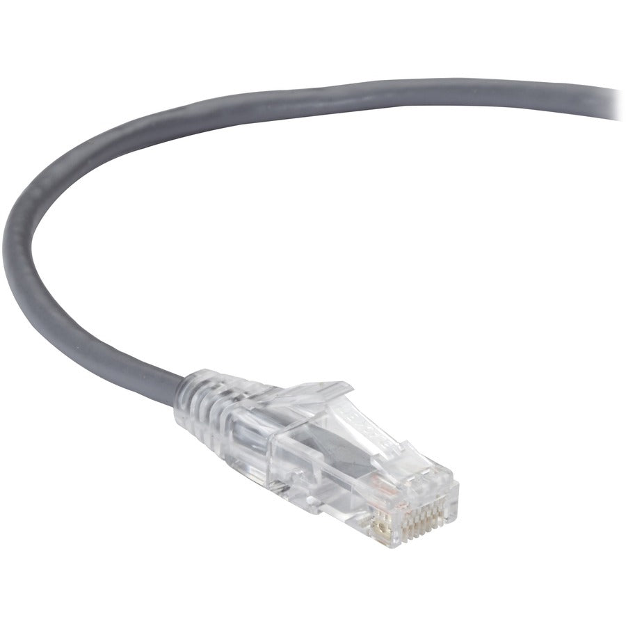 Black Box Slim-Net Cat.6a UTP Patch Network Cable – Low-Profile 28-AWG Ethernet Cable with Snagless Boots, 10G Performance, Gray, 3 Feet