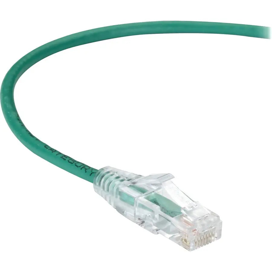 Black Box Slim-Net Cat6 UTP Patch Network Cable – 7 ft, Green, Part Number C6PC28-GN-07
