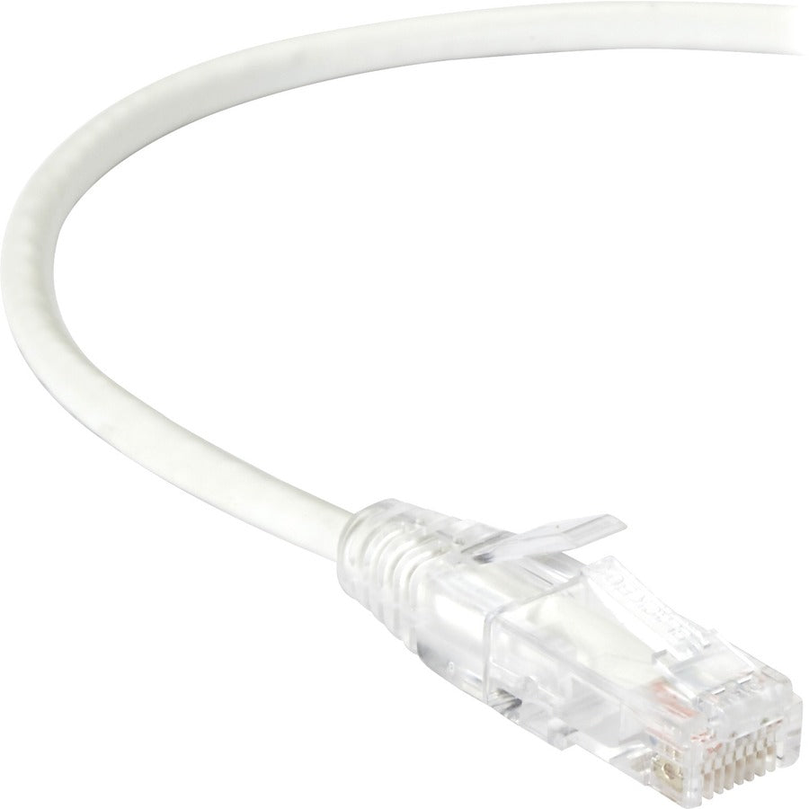Black Box Slim-Net Cat.6 UTP Patch Network Cable - 10 ft, White, Low-Profile Space-Saving Design