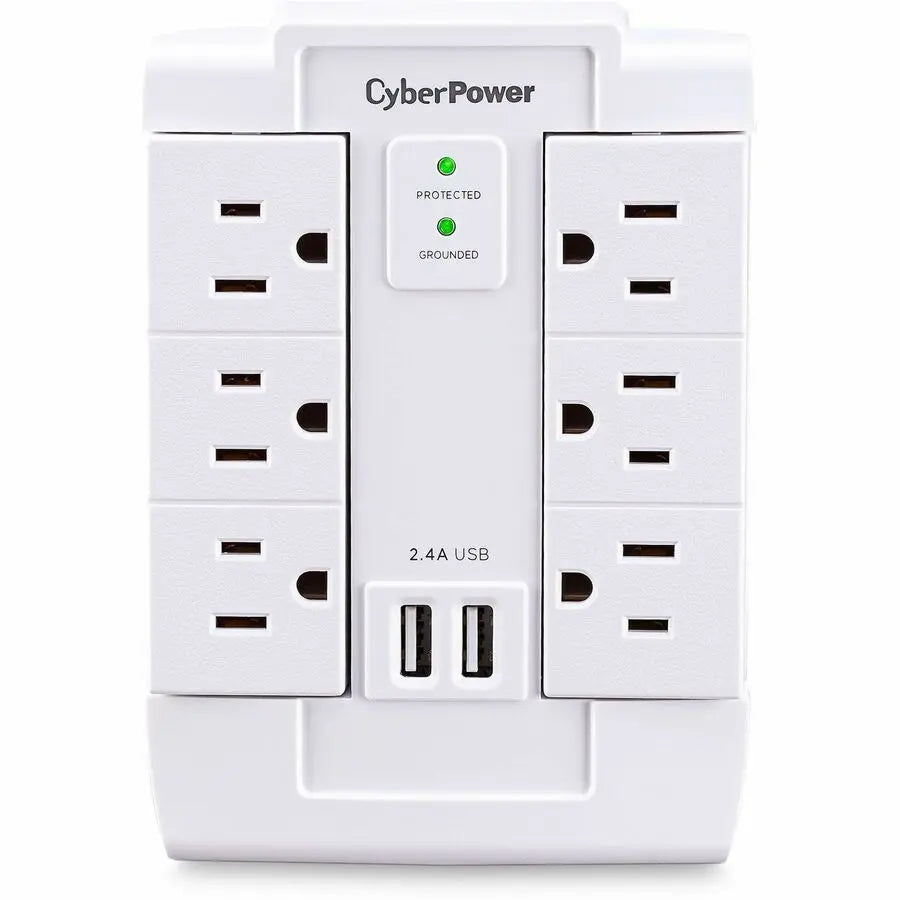 CyberPower CSP600WSURC2 Professional Surge Protector with 6 Outlets and USB Charging Ports