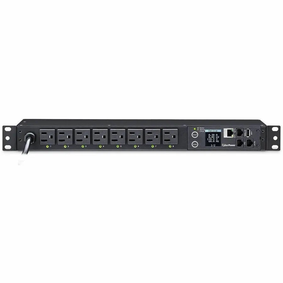 CyberPower PDU41001 8-Outlet 1U Rackmount Switched Power Distribution Unit for Servers