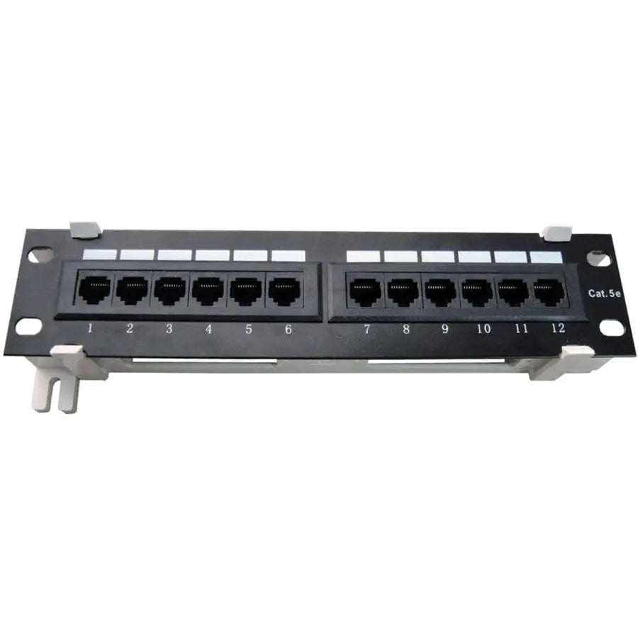 4XEM 12 Port CAT5E Wall Mount Patch Panel with Steel/Plastic Construction and 110-Type Punch Block Termination
