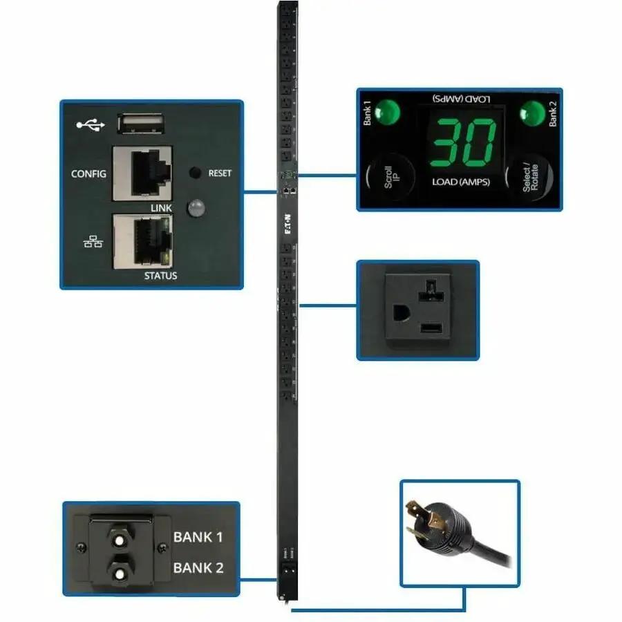 Eaton PDUMNV30LX 2.9kW Single-Phase Monitored PDU with Remote Network Access by Eaton Corporation