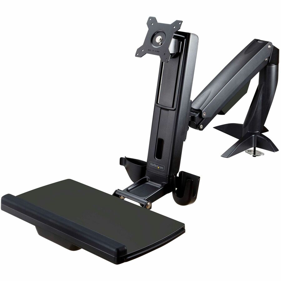 StarTech.com Sit-Stand Monitor Arm with Keyboard Tray and VESA Compatibility — Supports Monitors Up to 34 Inches