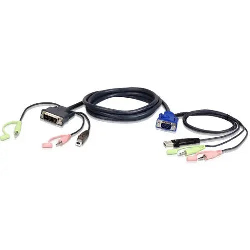 ATEN KVM Cable 2L7DX3U – Single Cable Solution for Keyboard, Video, and Mouse Connectivity
