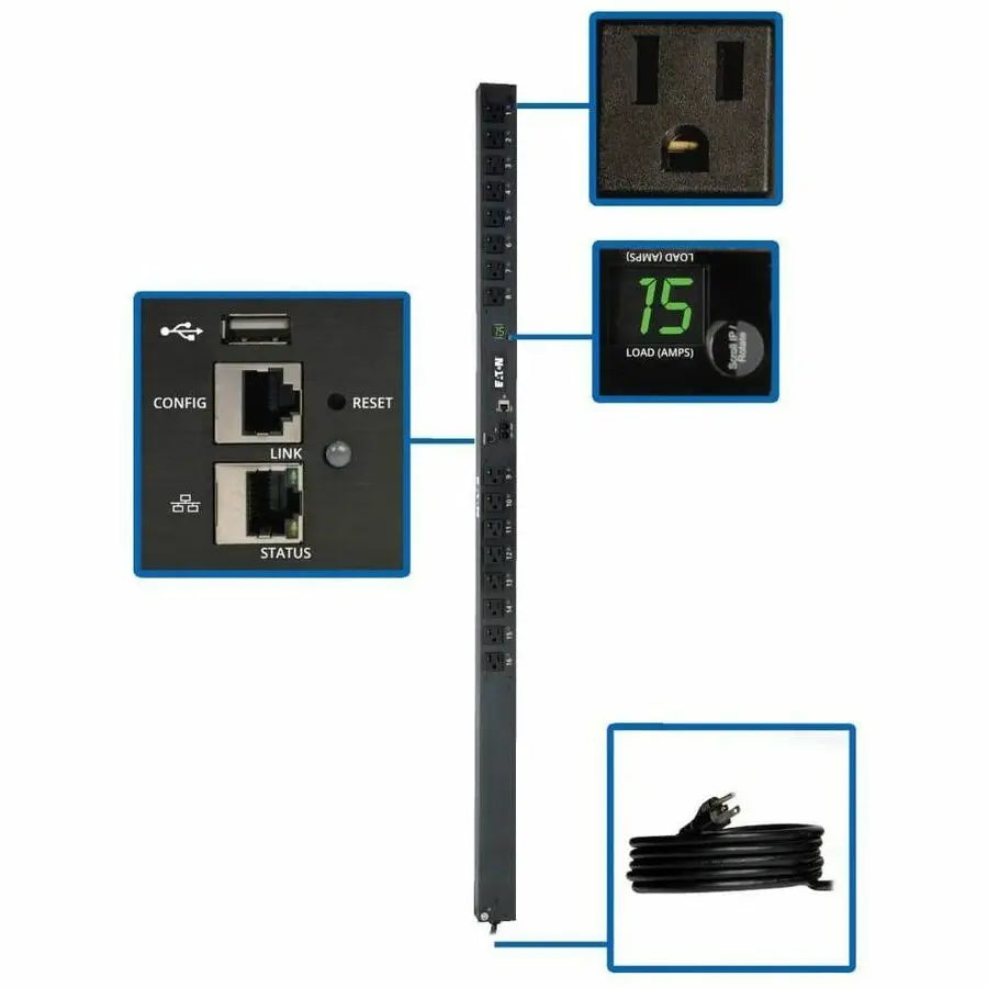 Eaton PDUMV15NETLX 1.4kW Single-Phase Switched PDU with Remote Network Control and 16 Outlets