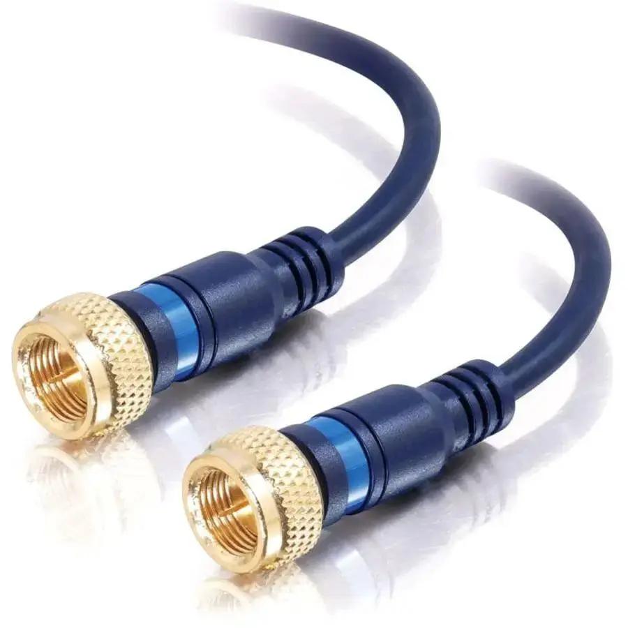 C2G Velocity Mini-Coax F-Type Video Cable - 25ft, Blue by Legrand Group