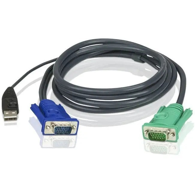 ATEN Technologies 6ft USB KVM Cable (Part No. 2L5202U) for Seamless Multi-Device Connectivity