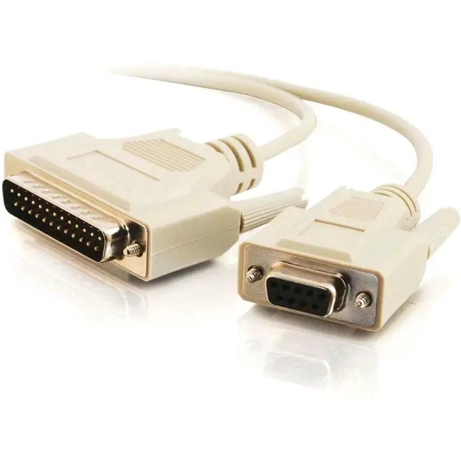 C2G 6ft DB25 Male to DB9 Female Null Modem Cable – Reliable Data Transfer for DTE and DCE Devices by Legrand Group