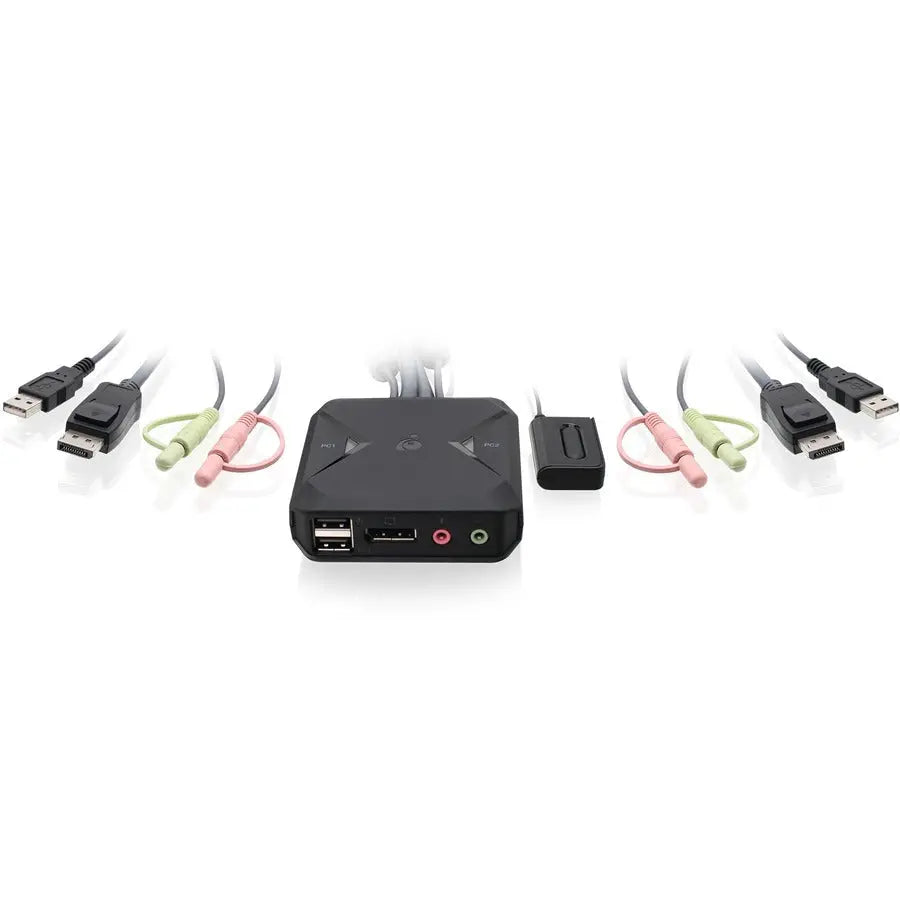 IOGEAR GCS52DP 2-Port USB DisplayPort KVM Switch for Dual Computer Control