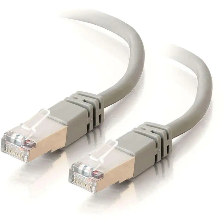 C2G 7ft Cat5e Shielded Ethernet Cable - Gray Network Patch Cable with F/UTP Shielding