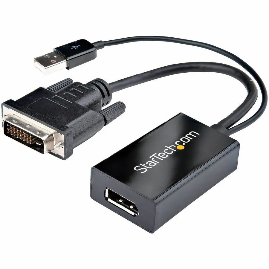 StarTech.com DVI to DisplayPort Adapter with USB Power - DVI-D to DP Video Converter - Supports 1920x1200 Resolution