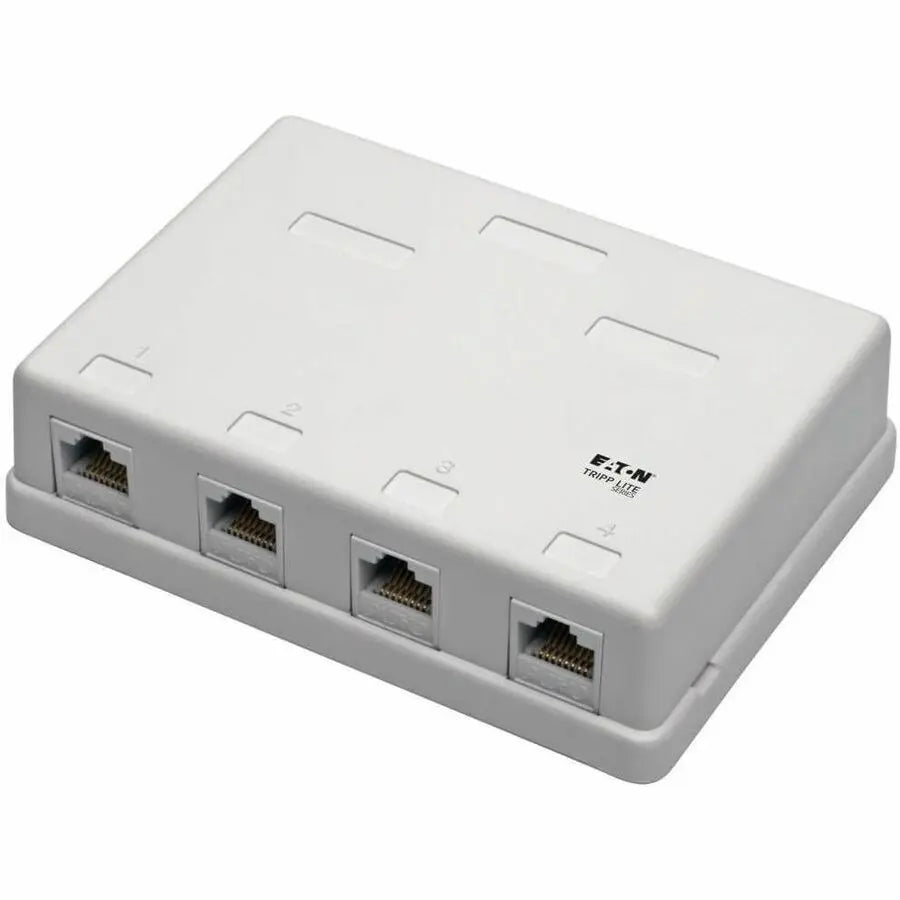 Eaton Tripp Lite Series N236-004-WH Pre-Configured Unshielded Cat6 4-Port Surface-Mount Box, White
