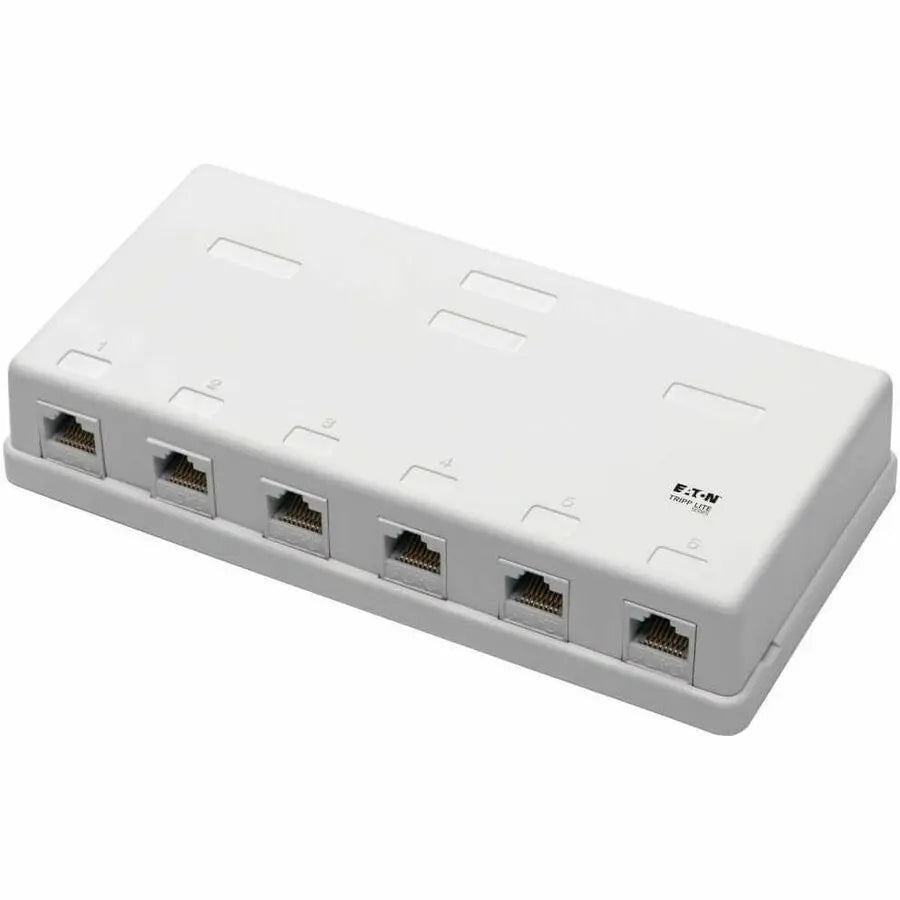 Eaton Tripp Lite Series N236-006-WH Pre-Configured Unshielded Cat6 6-Port Surface-Mount Box