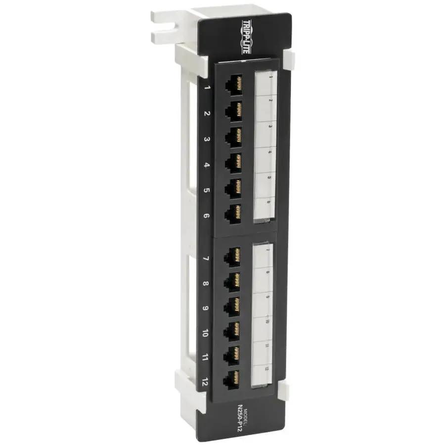 Eaton Tripp Lite Series N250-P12 12-Port Wall-Mount Cat6 Patch Panel for PoE+ Networks by Eaton Corporation